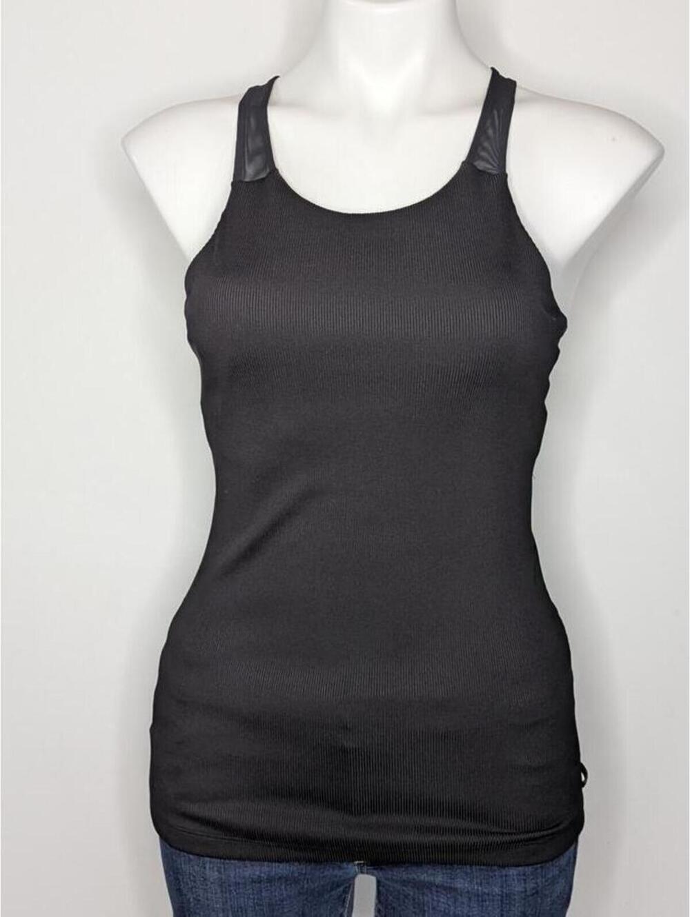 Mondetta black mesh panel racer back exercise workout tank top XS